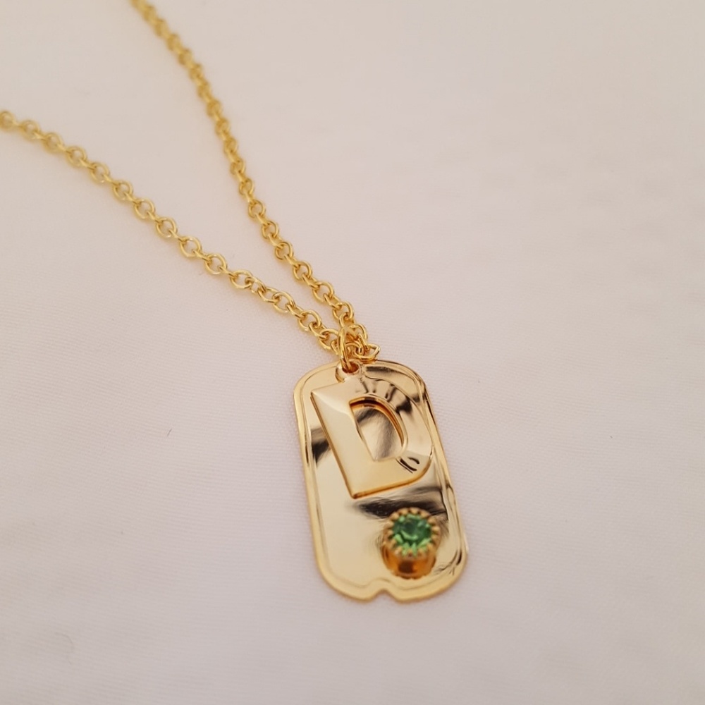 Letter "D" birthstone pendant necklace nwot - Picture 3 of 5